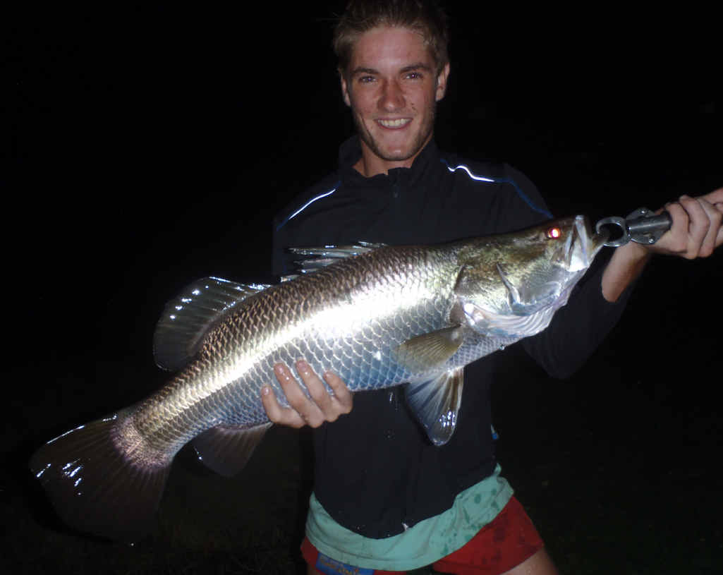 Daniel Mackenzie with a very nice river barra. Daniel Mackenzie with a very nice river barra.